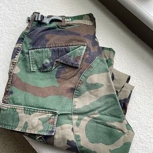 Vintage army fatigue adjustable cargo pants